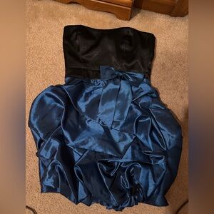 Trixxi Black and Blue Strapless Dress